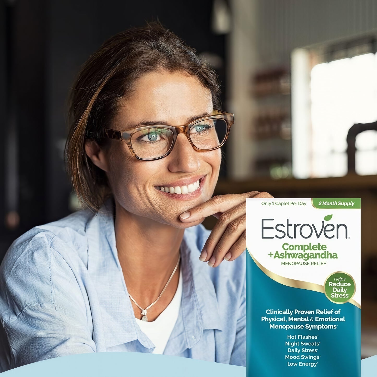 Estroven Complete + Ashwagandha Menopause Relief Supplement for 2 Pack