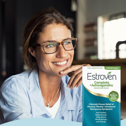 Estroven Complete + Ashwagandha Menopause Relief Supplement for 2 Pack