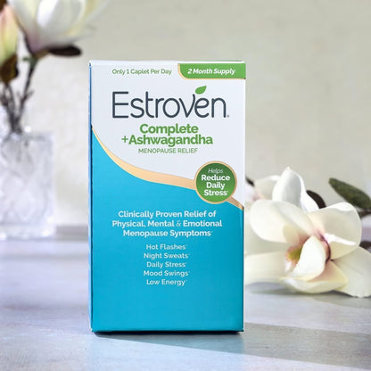 Estroven Complete + Ashwagandha Menopause Relief Supplement for 2 Pack